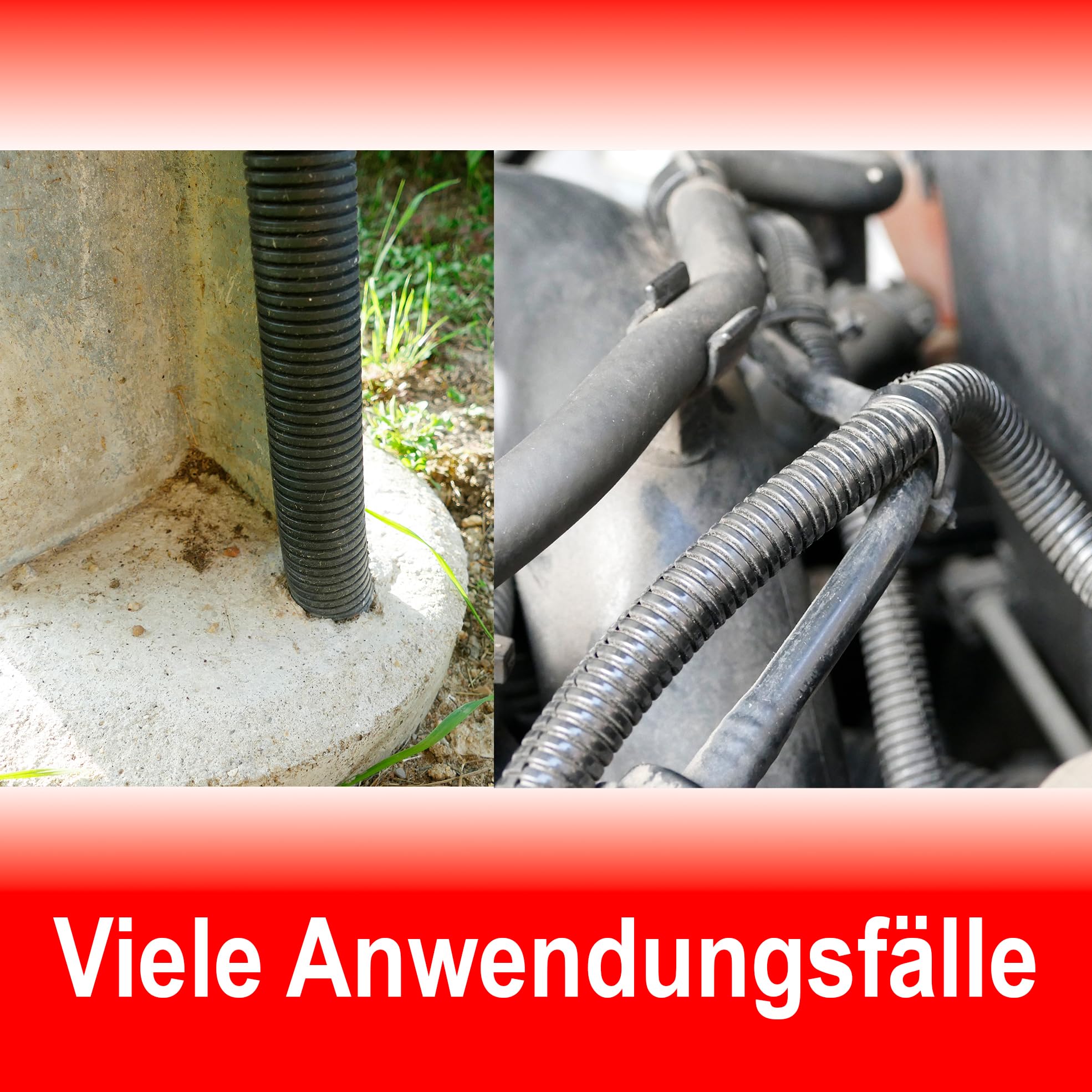 25 Meter Wellrohr geschlitzt Schutzrohr Leerrohr Ø Innen 21,0mm / Ø Aussen 25,0mm | Schwarz | UV Beständig | Bis -40 bis 105°C | schwer Entflammbar | verschiedene Größen u. Längen