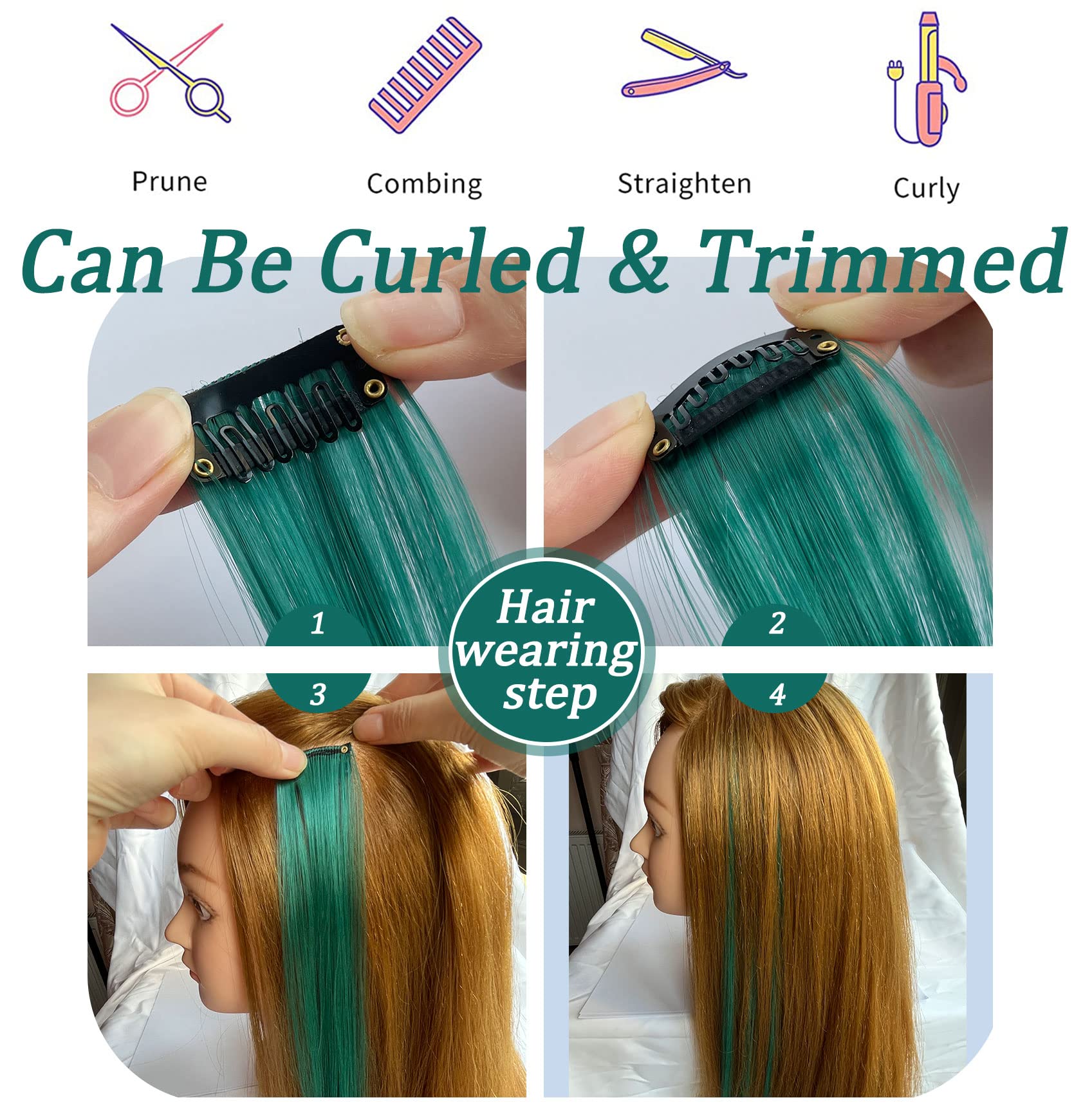Amazon.com : IAMERUI Multi-colors Party Highlights Straight Hair