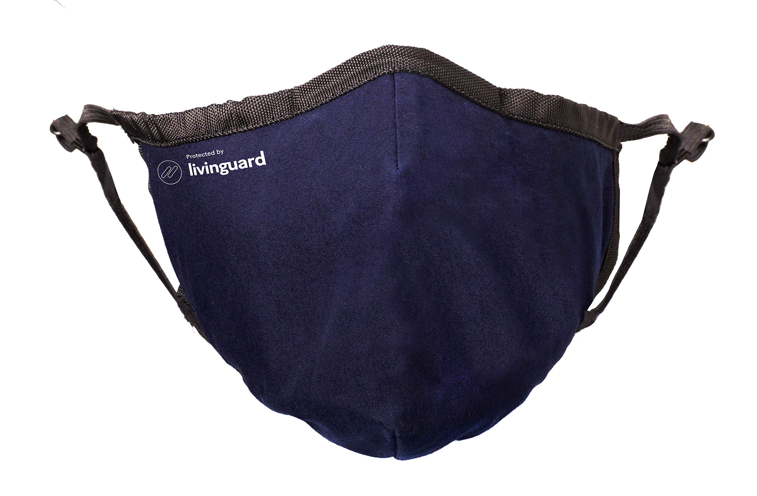Livinguard Unisex Street Anti-Microbial Cotton Face Mask Washable Reusable Cloth Face Mask Without Valve (Bombay Blue, Small)