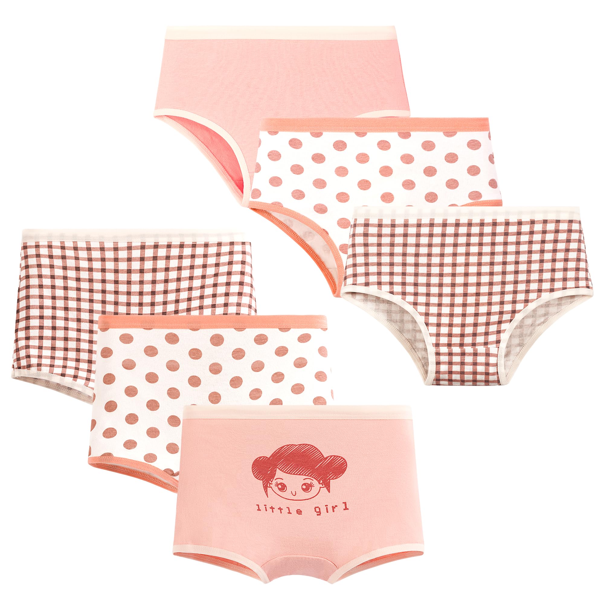 ELUTONG Unterhosen Mädchen,Baumwoll Weicher Rosa Dreieckshöschen und Boxershorts Unterwäsche für 2-12 Jahre 6er-Pack