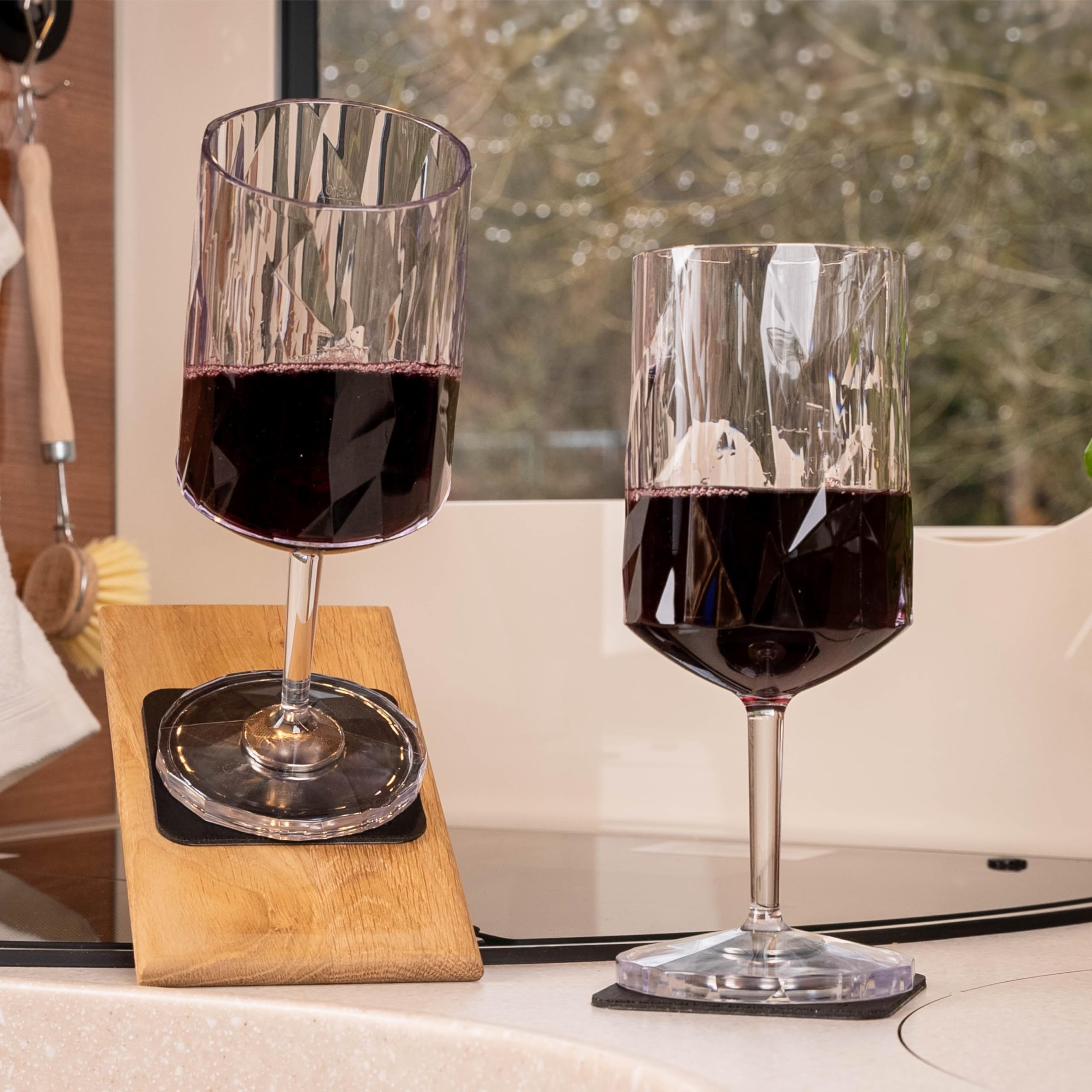 Silwy® - Occhiali magnetici in plastica ad alta tecnologia con cuscinetti in metallo nano gel, perfetti per campeggio, roulotte e nautica (vino, 0,3 l, set da 2)