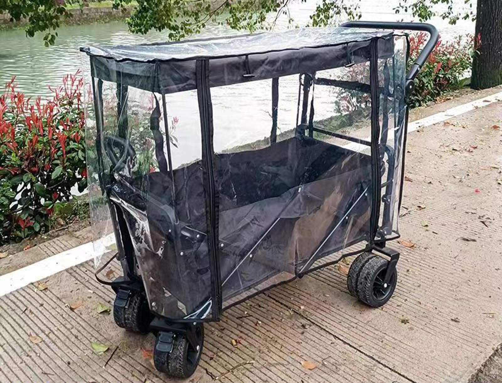 Bollerwagen Regenschutz Regenverdeck Multifunktional Transparent Passend Für Handwagen Regenverdeck Für Handwagen Faltbare Strand Regenschutzhülle Verdeck