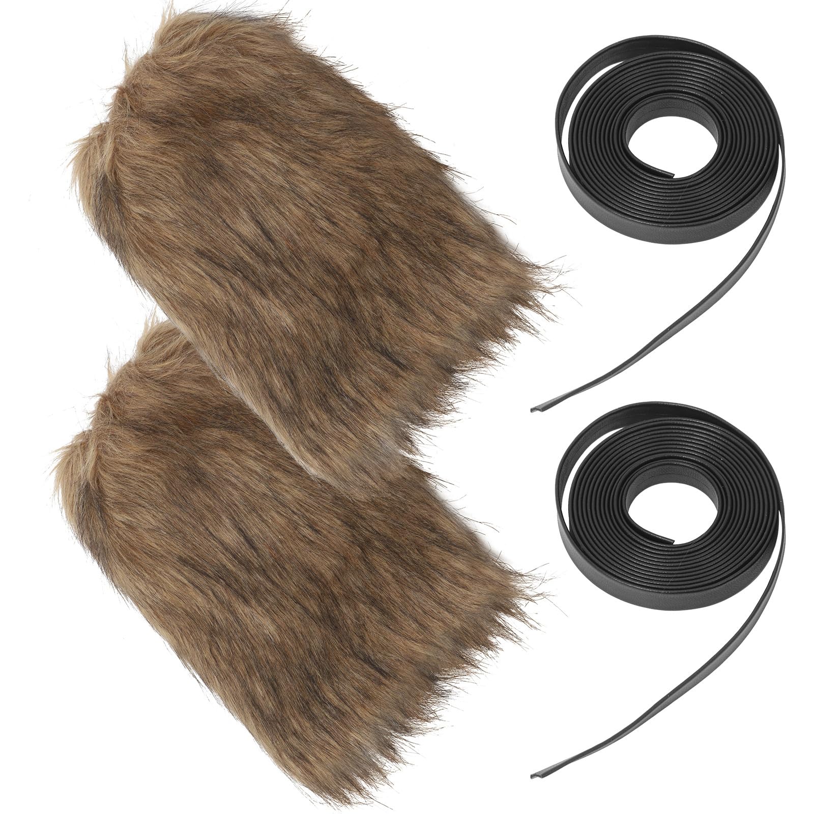 Cubrebotas vikingo de poliéster SECFOU con tiras elásticas para disfraz 8