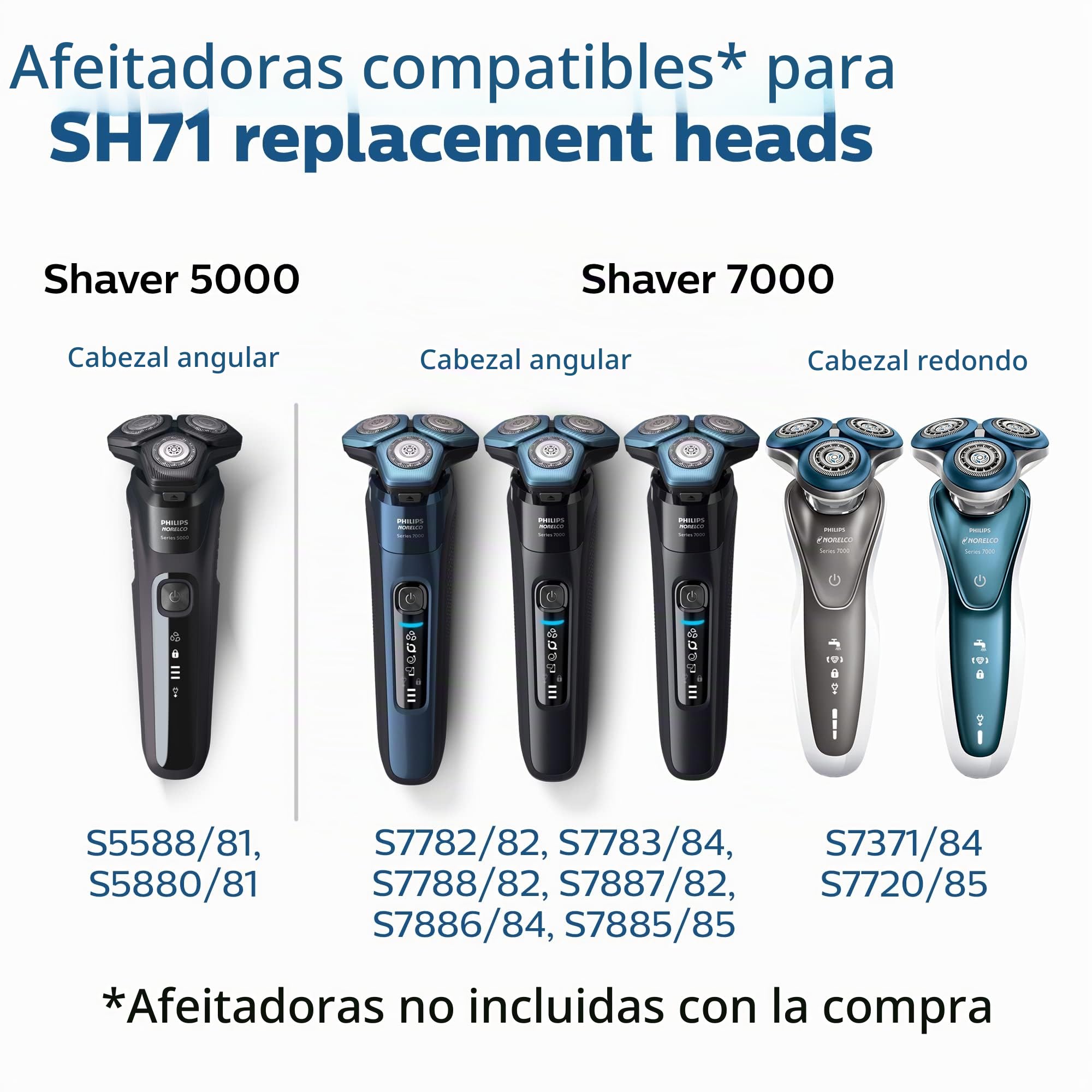 Philips Norelco Cabezal de afeitado para afeitadora serie 7000 y serie angular 5000