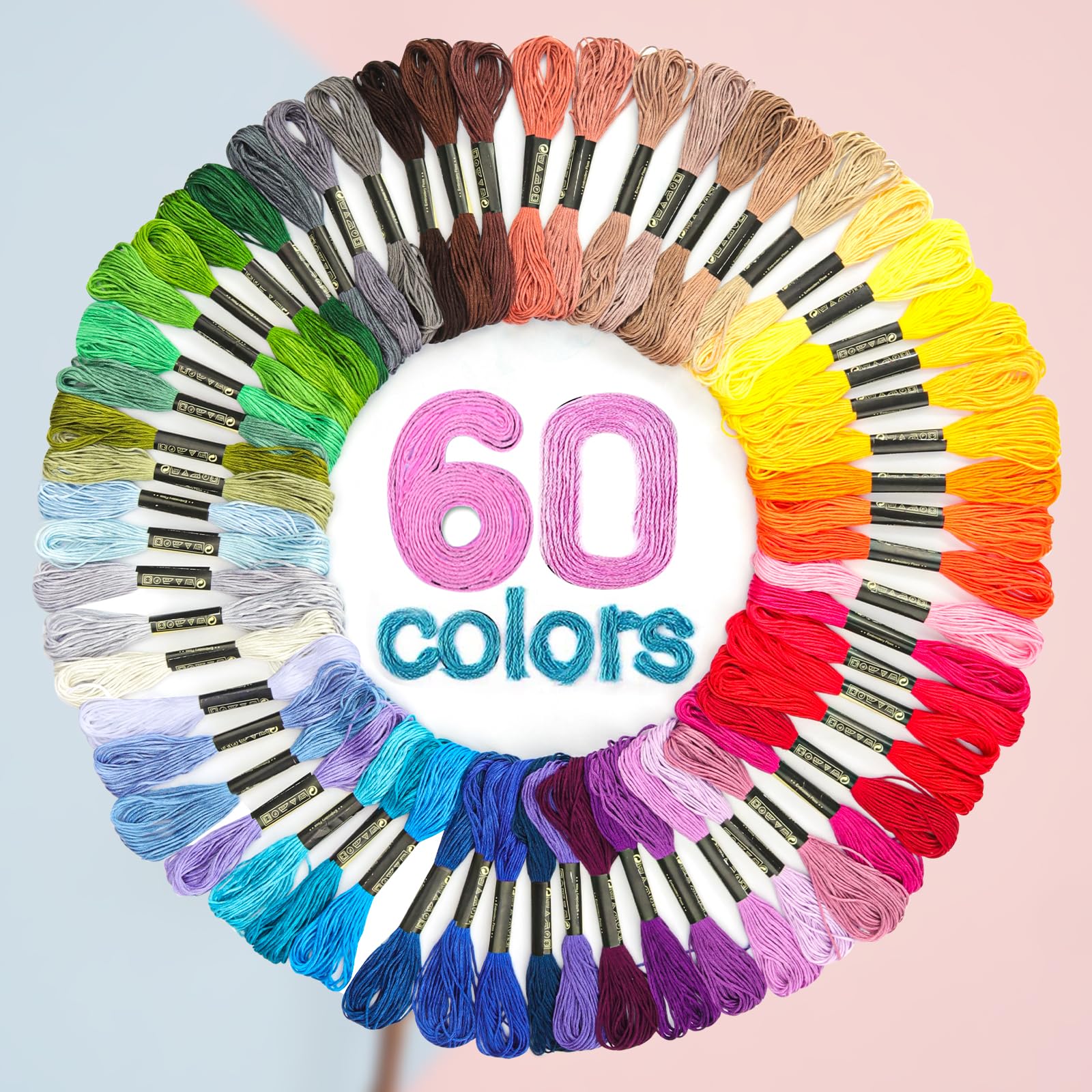 LOVIMAG Embroidery Thread 60pcs Friendship Bracelet String Floss Kit Yarn