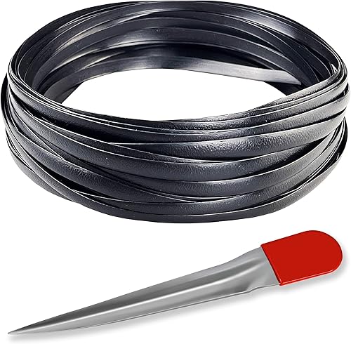 Kit de reparación de mimbre negro de 130 pies con herramienta de tejido de acero inoxidable, material de ratán de plástico para muebles de ratán de