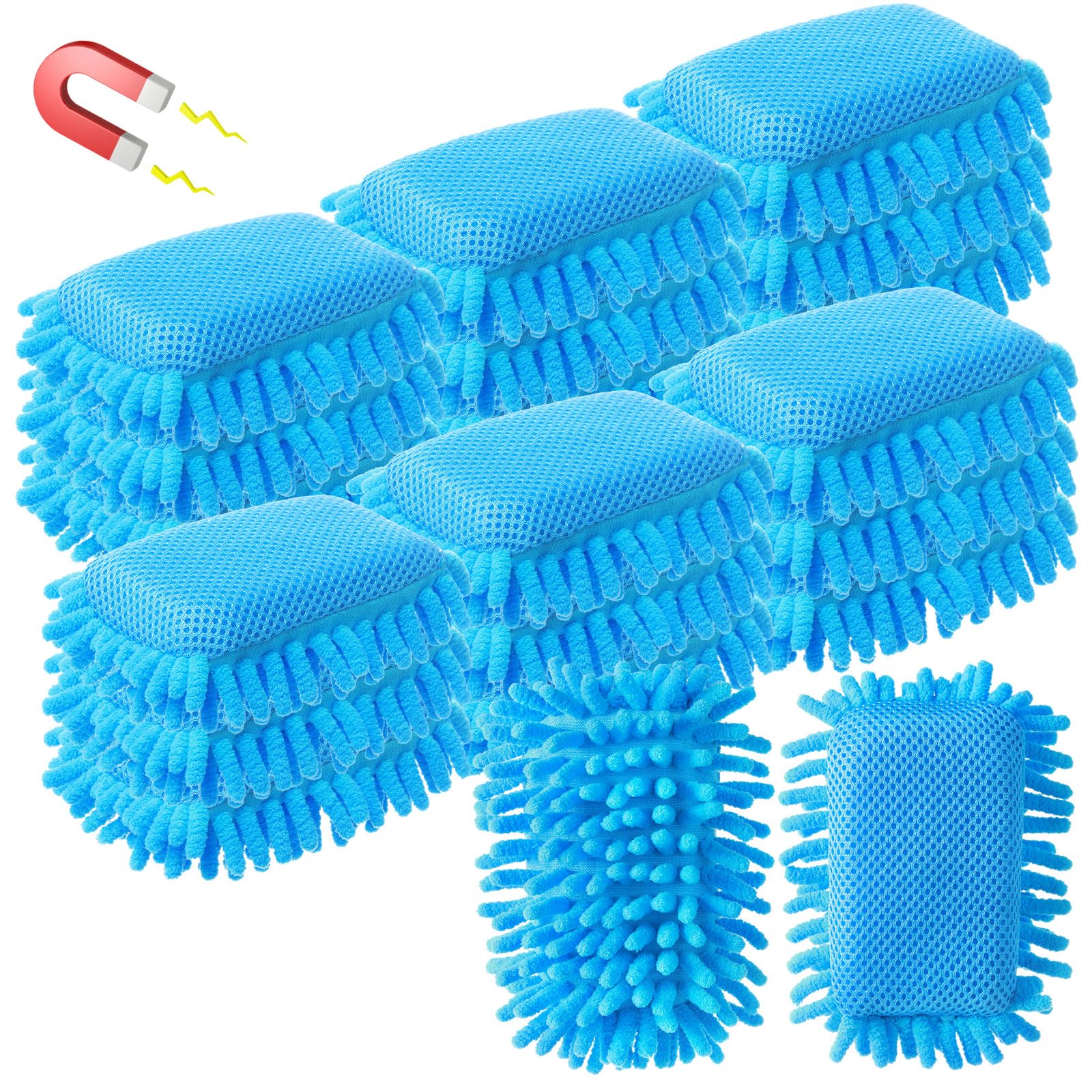 Sherr 18 Pcs Magnetic Microfiber Dry Erase Eraser Whiteboard, Blue