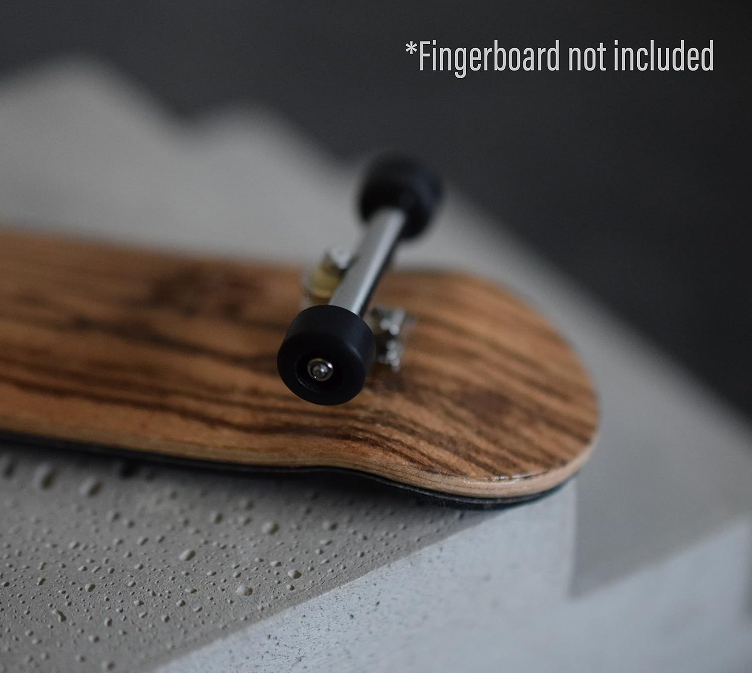 Teak Tuning Apex All Terrain Polymer (ATP) Fingerboard Wheels - New Street Shape, 65D - 7.7mm Diameter - ABEC-9 Stealth Bearings - Made in The USA - Pitch Black Colorway