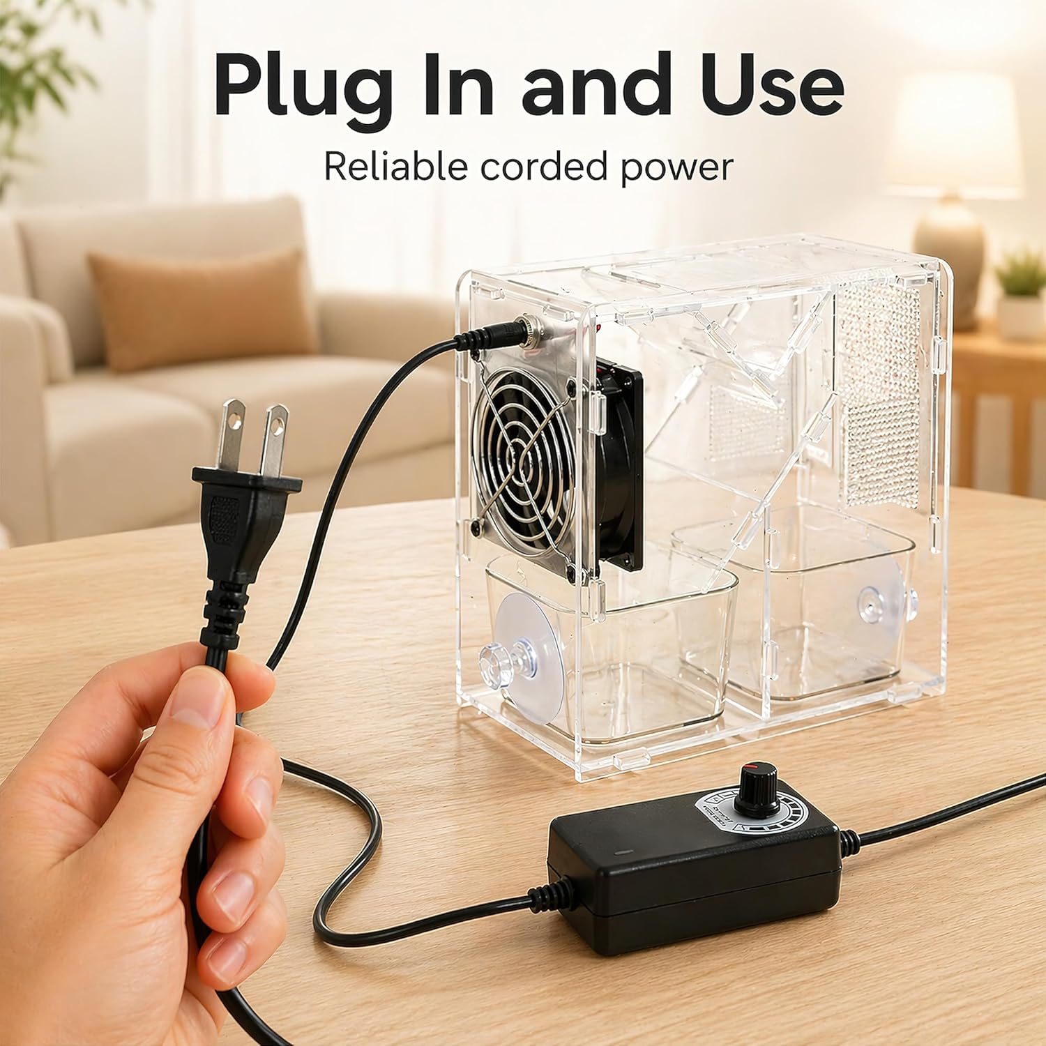 THOUSANDSUNNY Bird Grain Shell Blowing Machine, Adjustable Speed Fan Electric Bird Seed Cleaner with Food Shell Collection Boxes for Home