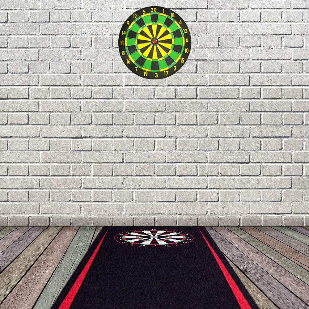 Kingpower Tapis de fléchettes Target Oche Mat Fléchettes en acier Accessoires Tapis de fléchettes Ligne de lancer Protection en caoutchouc 237 x 80 cm Rouge