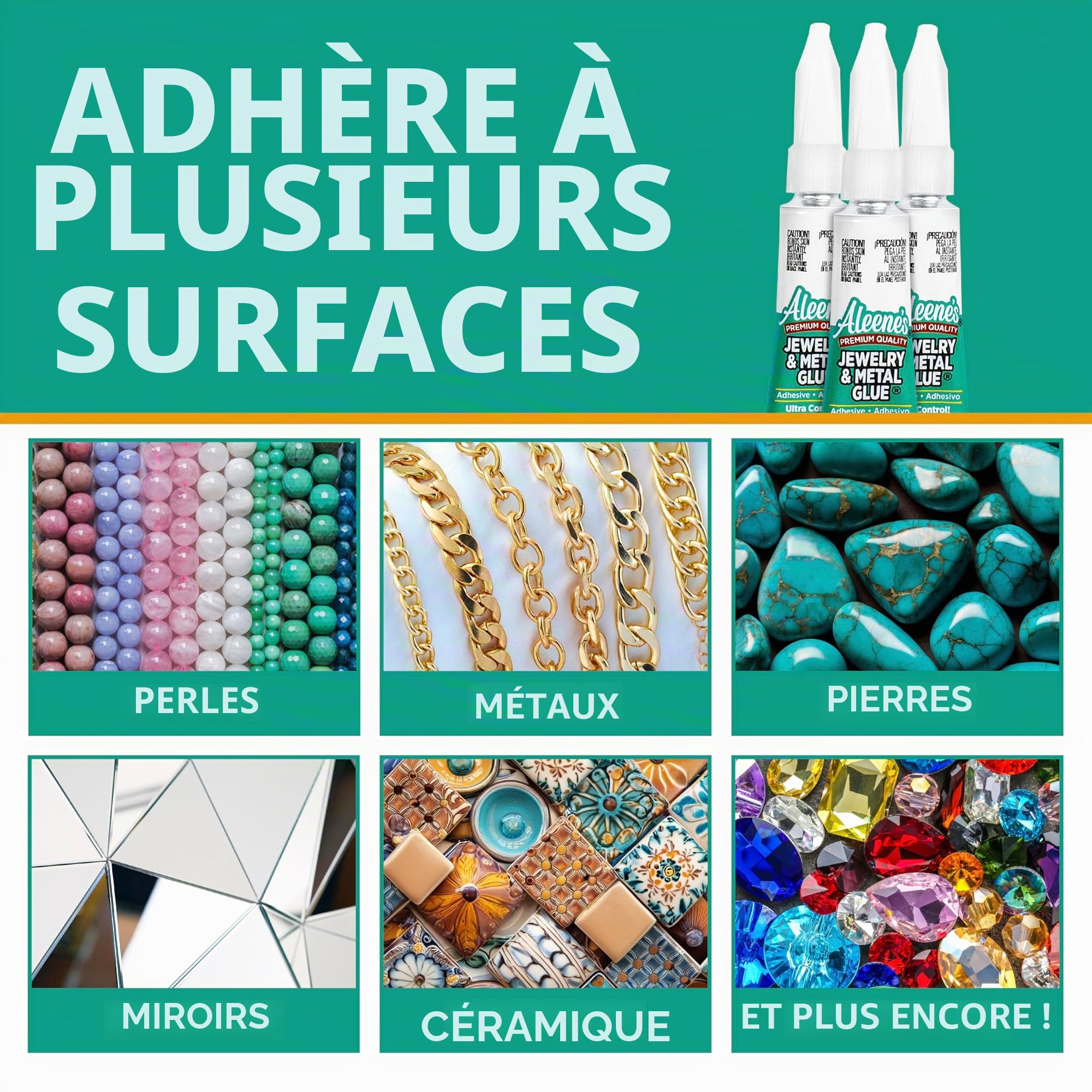 .1Oz 3/Pkg la colle d'Aleene's bijoux & métal-