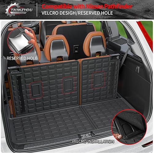 Vista 3 de Alfombrilla de carga compatible con Nissan Pathfinder 2022-2024 2025, forro de carga TPE para todo tipo de clima, accesorios Pathfinder 2023