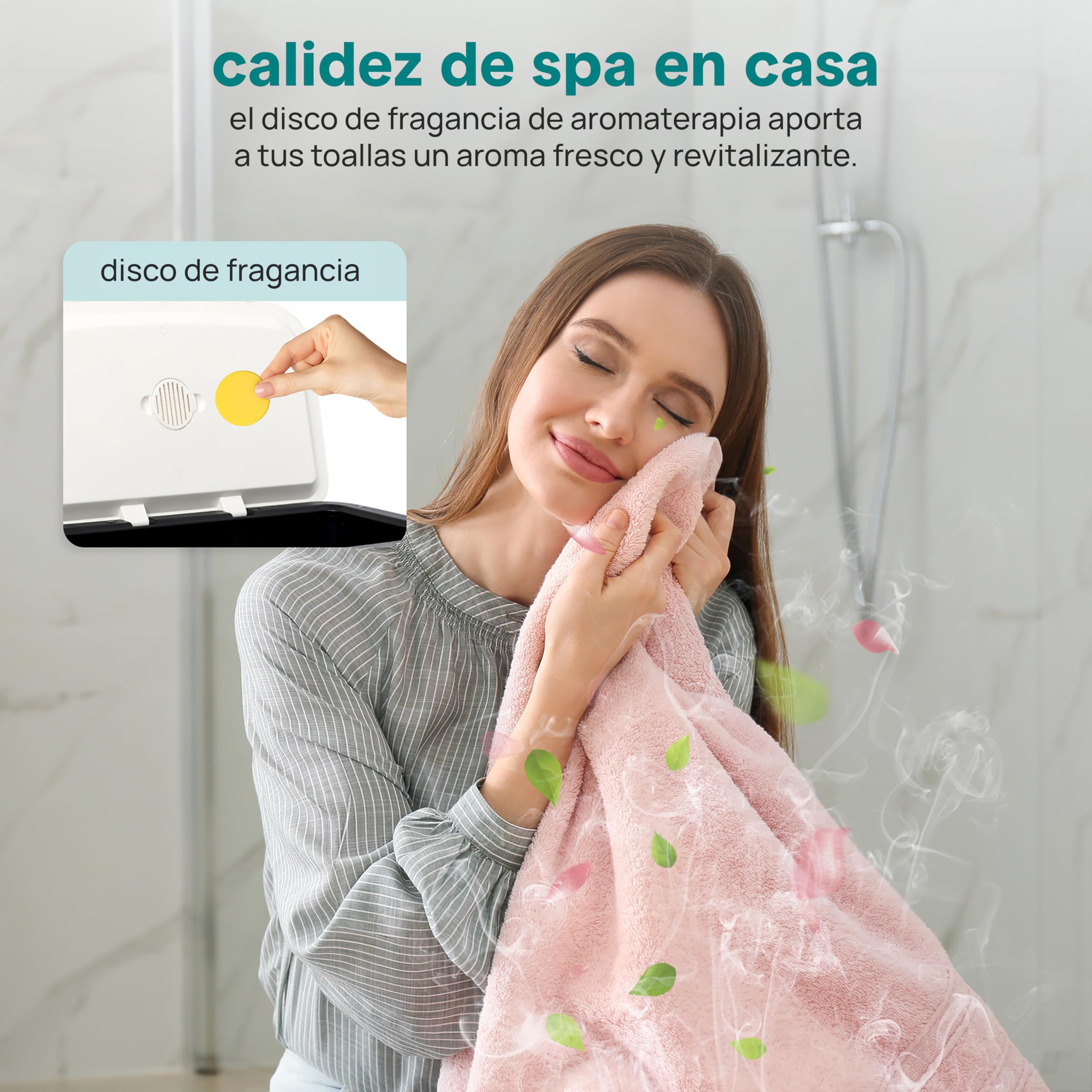 SereneLife Calentador de Toallas Rectangular, Gran Capacidad para Mantas y Paños, Control de un Solo Toque, Diseño Eficiente en Energia, Apagado Automatico, Capacidad de 20L