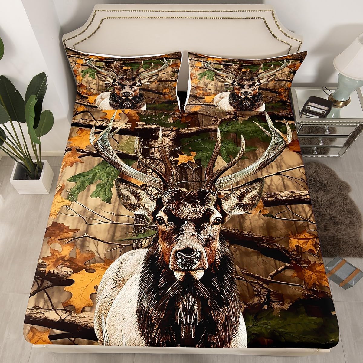 Feelyou Deer Bed Sheet Set Boys Girls Full Size American