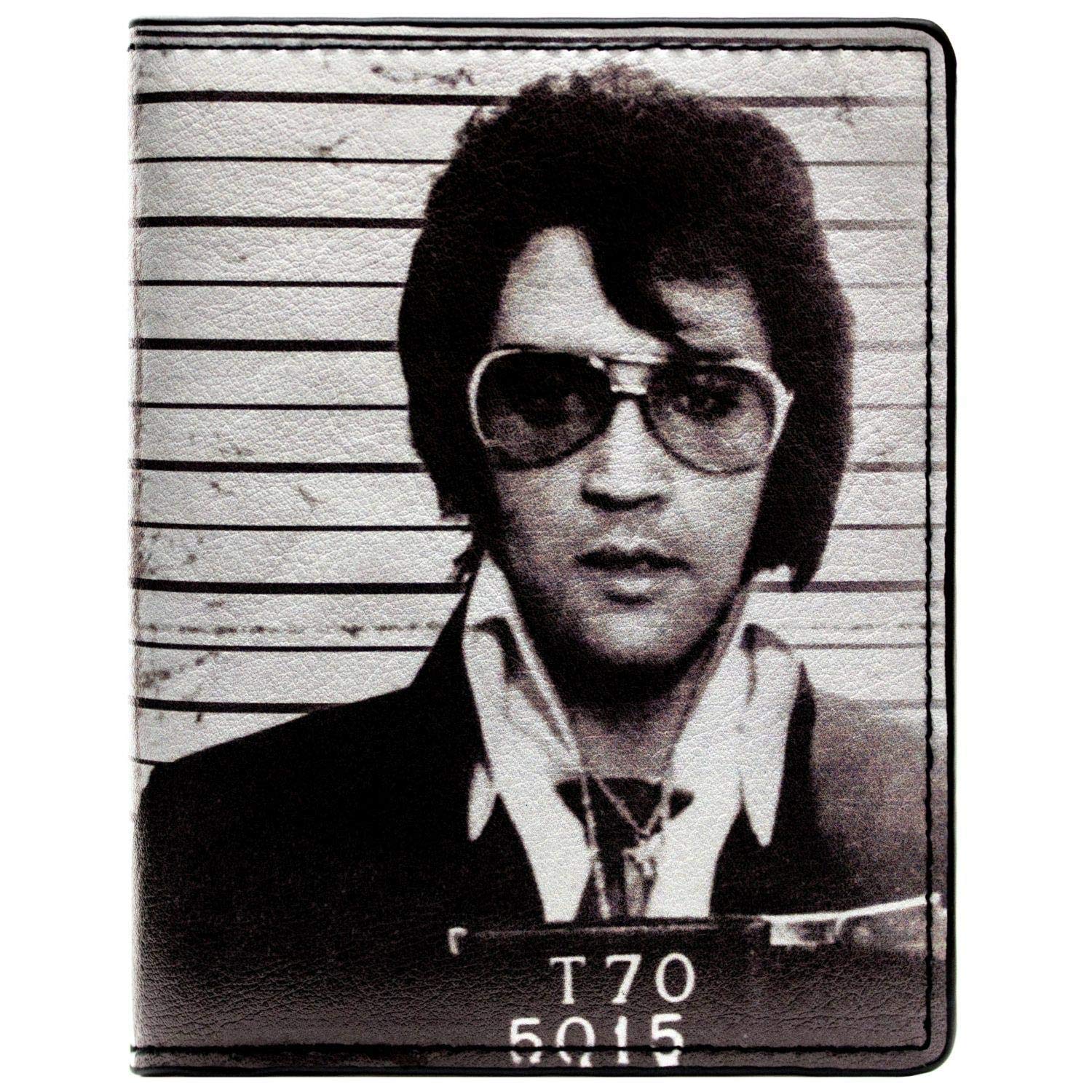 ELVIS PRESLEYThe King of Rock & Roll Mug Shot Wallet Bi-Fold ID & Card Holder, Multicolor
