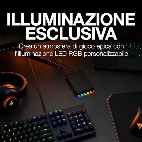 Seagate FireCuda Gaming Hard Drive 5TB, External Hard Drive HDD, USB 3/2, RGB LED lighting, Data Rescue Services (STKL5000400) - 5