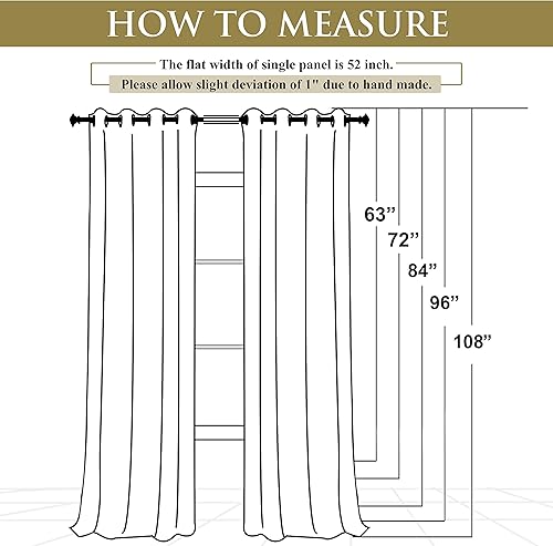 Miniatura 6 de StangH - Cortinas de terciopelo para aislamiento acústico y para oscurecimiento, ancho 52 por largo 63  7284  96108  120, 2 paneles, gris