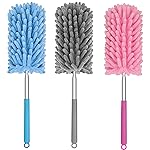 TIMIVO Mini Duster for Cleaning, 360 Bendable Hand Dusters with Extension Pole, Washable Small Duster for Car Interior, Office, Furniture