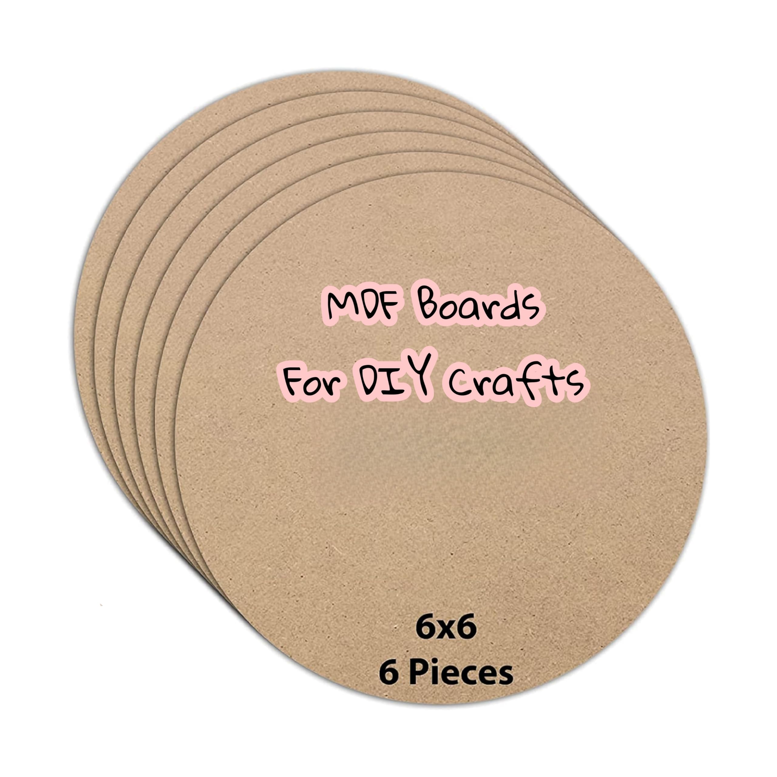 Aartor Round MDF Craft Boards, 15.2 x 15.2 cm (6inches), 3mm Thickness, Pack of 6, Natural-image-8