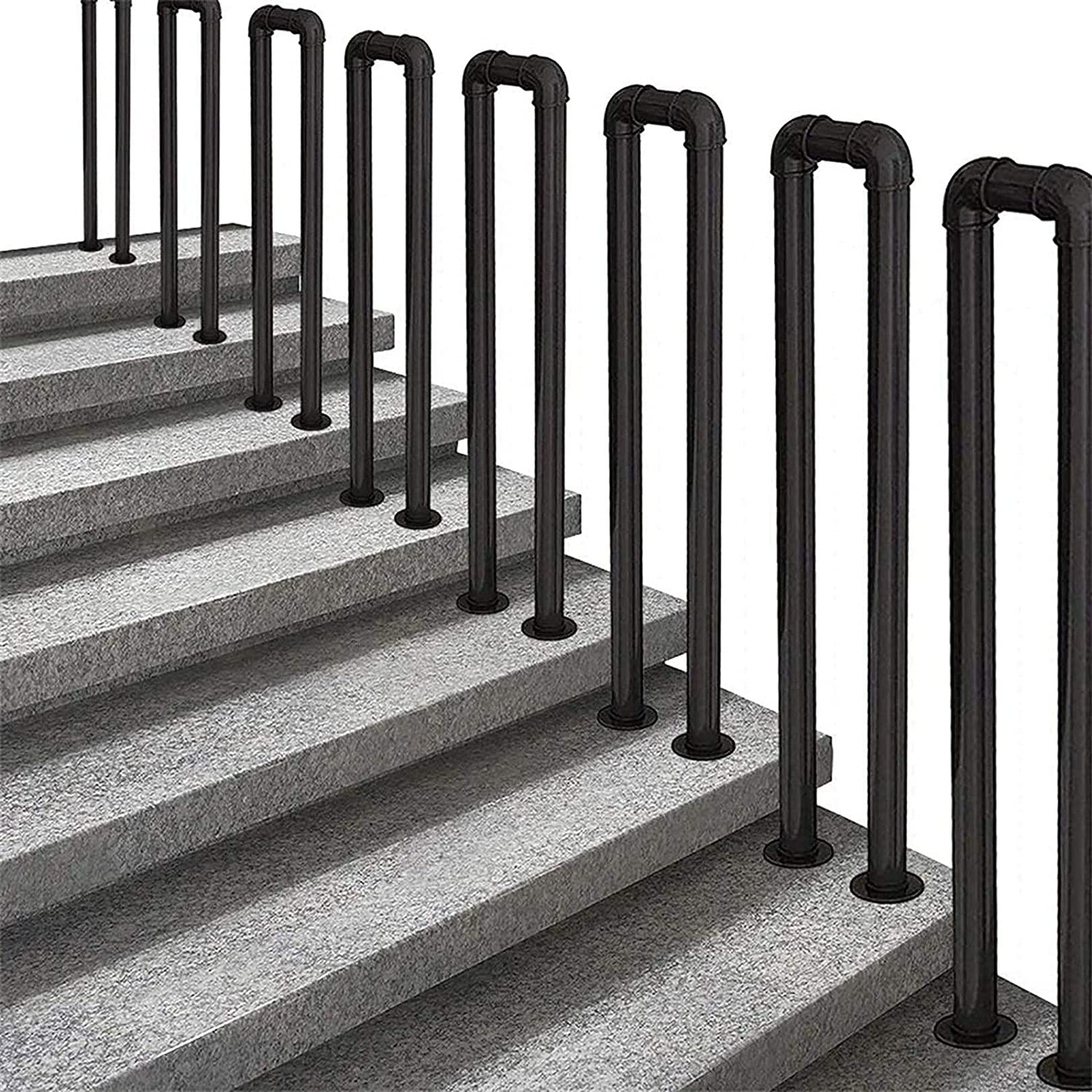 Garde-corps d'escalier en fer forgé contre les chutes sur marches