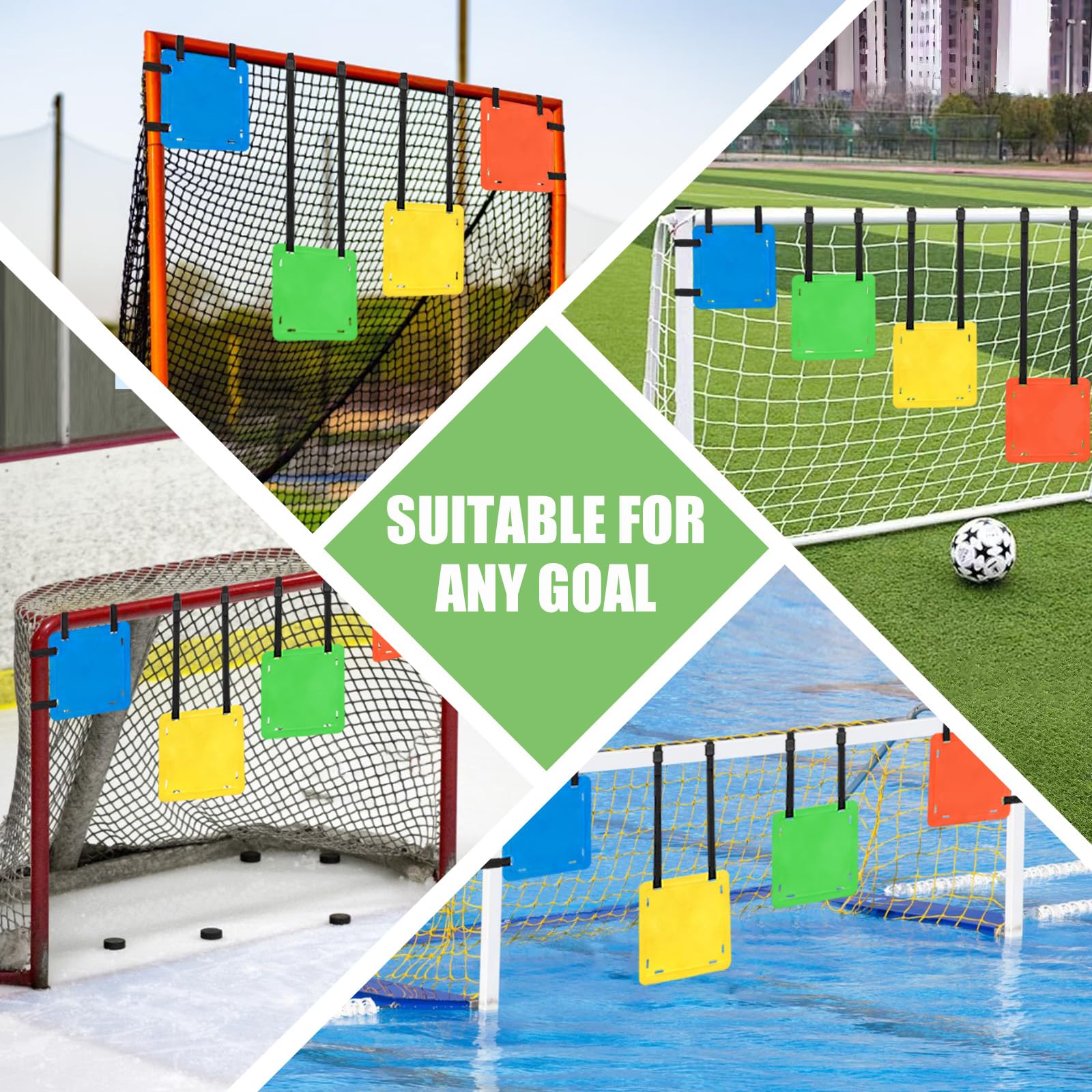 4PCS Fußballtor Ziel, Fußball-Ziele für Tore Training zielnetz fussballtor, Fußball-Ziel für Schießen Genauigkeit Training, Verbesserung der Agilität Geschwindigkeit für Lacrosse, Hockey, Baseball