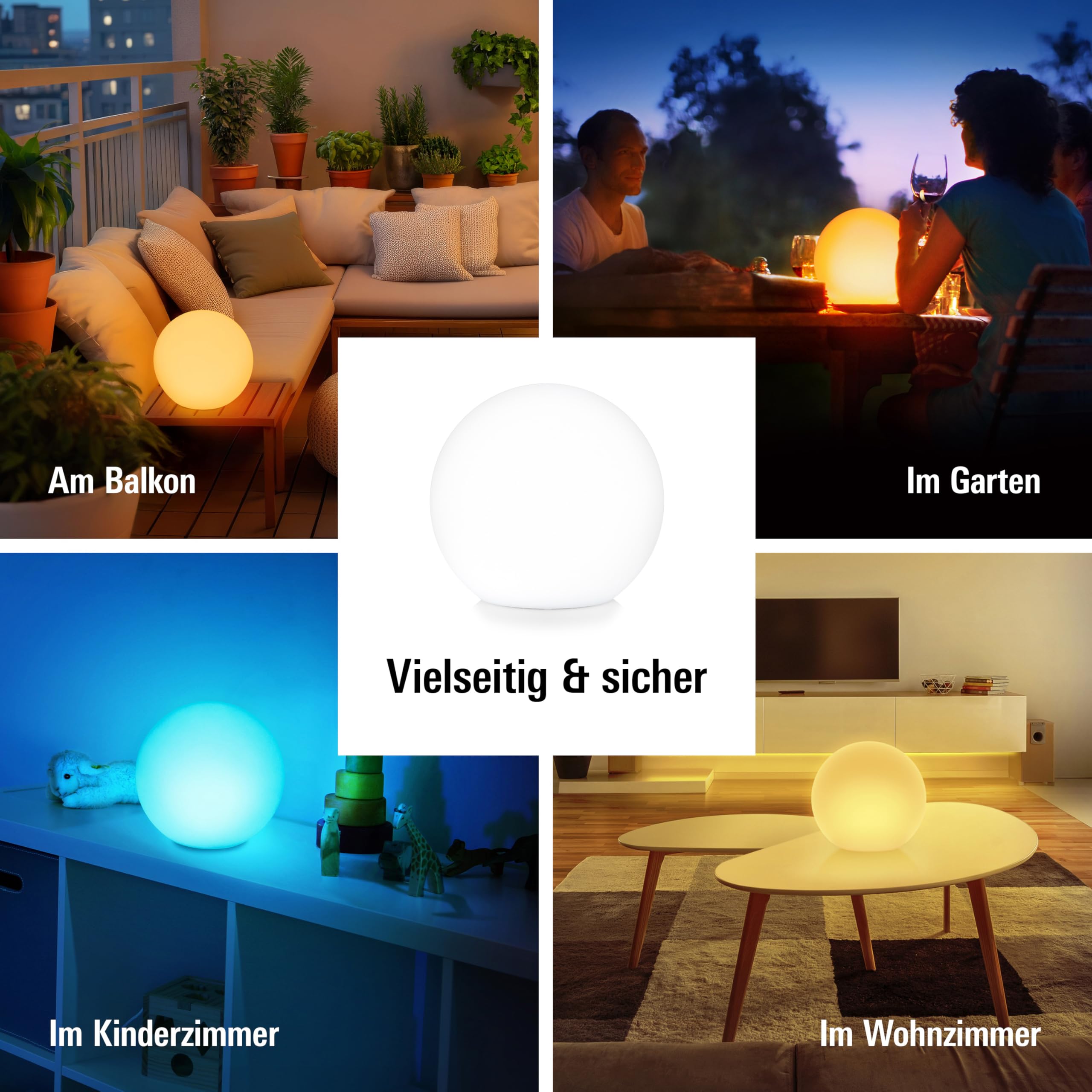 Eve Flare Tragbare smarte LED-Kugelleuchte wasserbeständig weißes & farbiges Licht 90 lm Ø 25 cm dimmbar Bluetooth Thread App-Steuerung