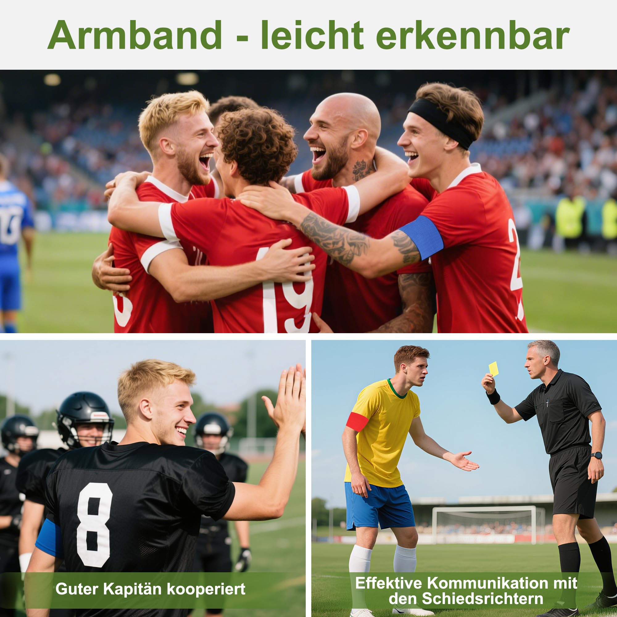 Vipuikos Kapitänsbinden Set - 12 Stück Verstellbare Armbinden Für Fußball & Teamsport