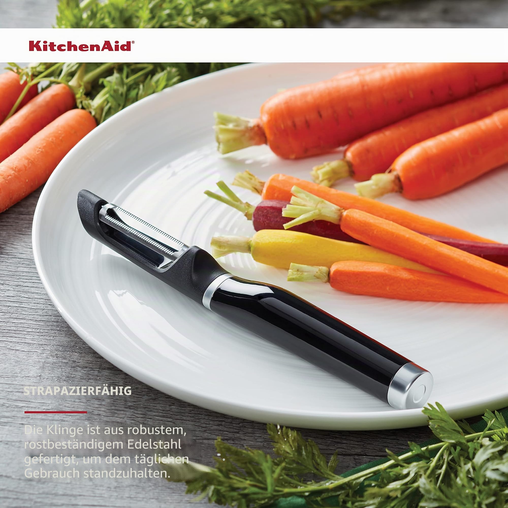 KitchenAid KE112OHOBA Classic Euroschäler, Edelstahl, Kunststoff, Schwarz 2