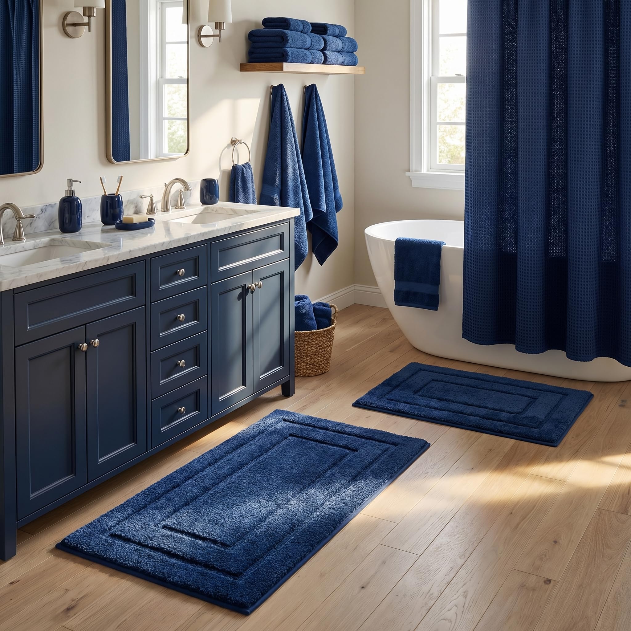 GRANNY SAYS Deep Blue Bath Rug Set