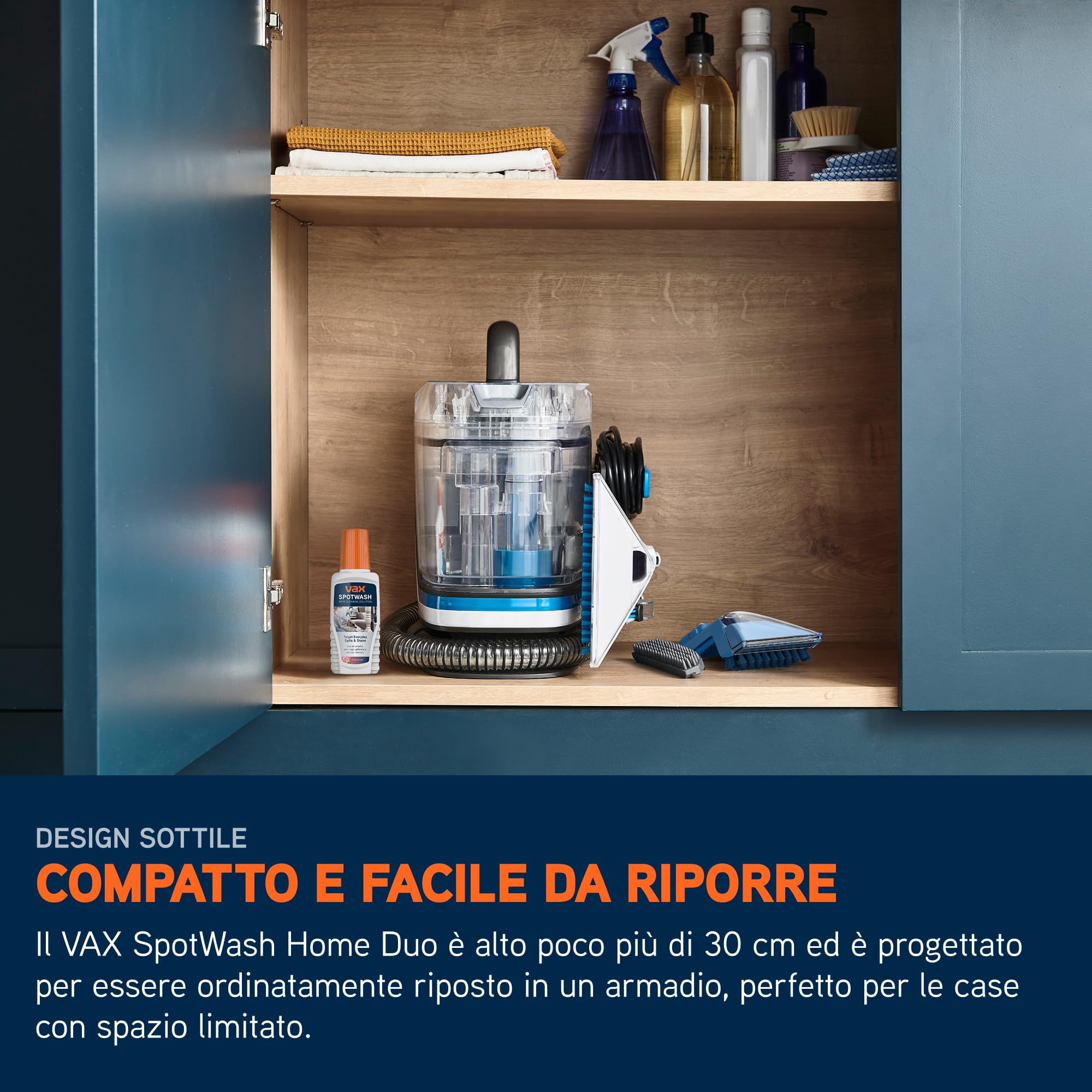Vax Spotwash Home Duo Smacchiatore, Detergente per Tappeti e Rivestimenti, e Smacchiatore per la Casa, Lavatrice per Divani, Scale, Auto, Materassi, Design Compatto, Serbatoio Medio
