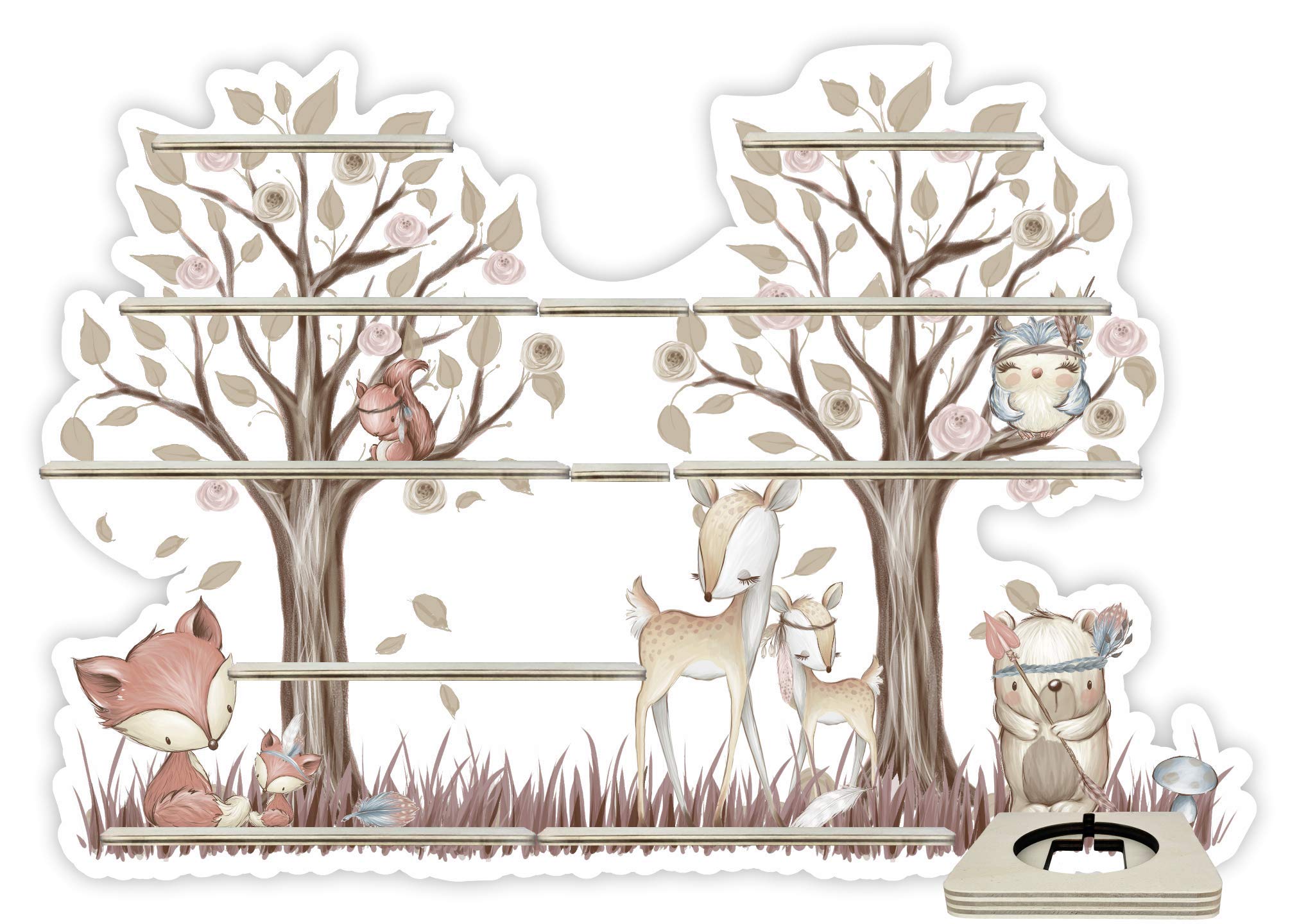 Farbklecks-Collection Tonie Regal Tierische Freunde, 2, 6 x 67 x 46 cm
