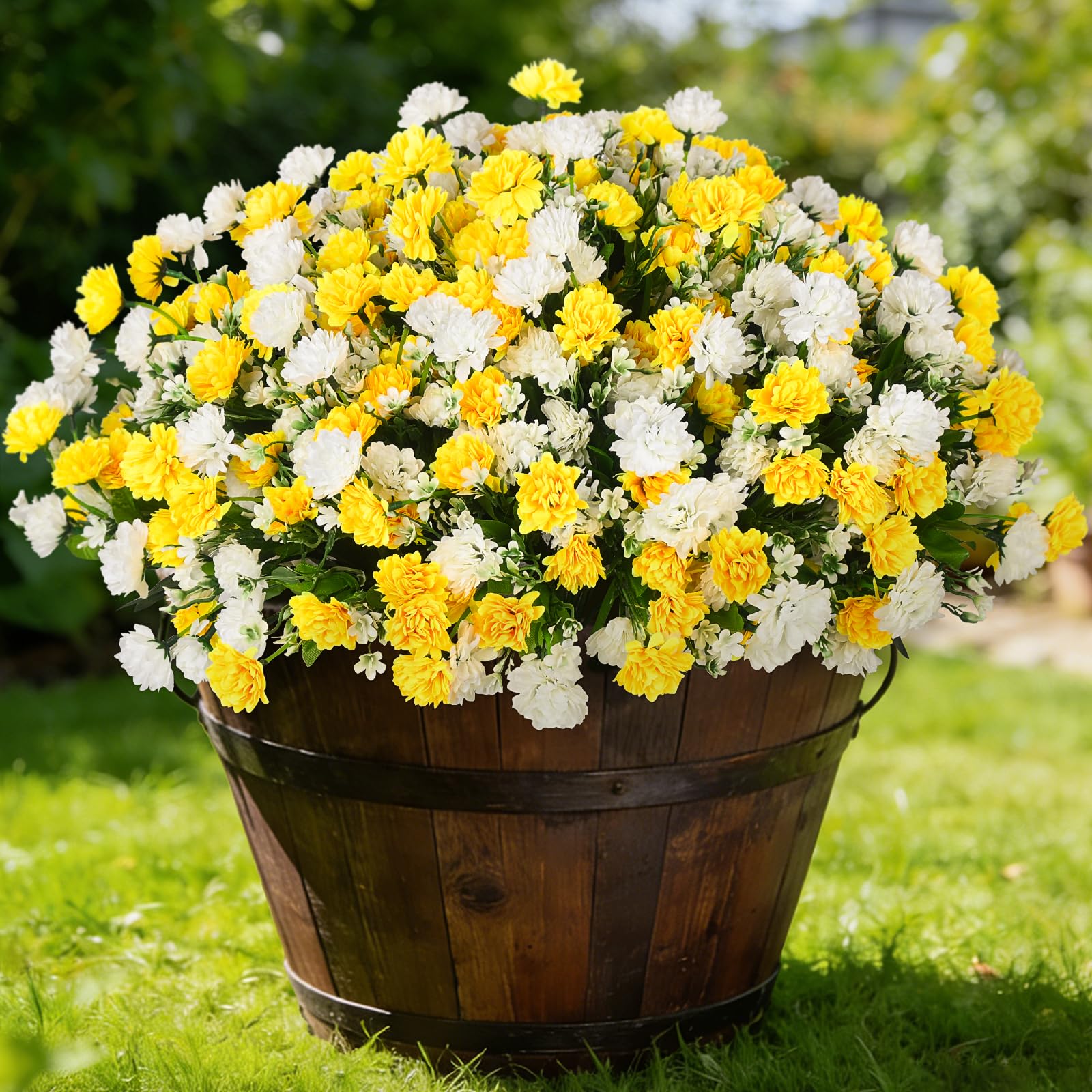 NO 49 Tama@プロフ様Flower end Garden5段White Amazon.com: Ammyoo Artificial Flowers for Outdoors Decoration, 6