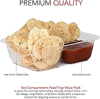 Vista 3 de Bandejas de nachos de plástico de 12 oz (paquete de 200) Bandeja pequeña desechable para nachos y salsa de queso, suministros para puestos