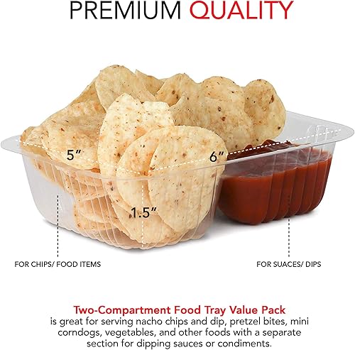 Miniatura 3 de Bandejas de plástico para nachos de 12 onzas (paquete de 200) bandeja desechable pequeña para nachos y salsa de queso, suministros de soporte de