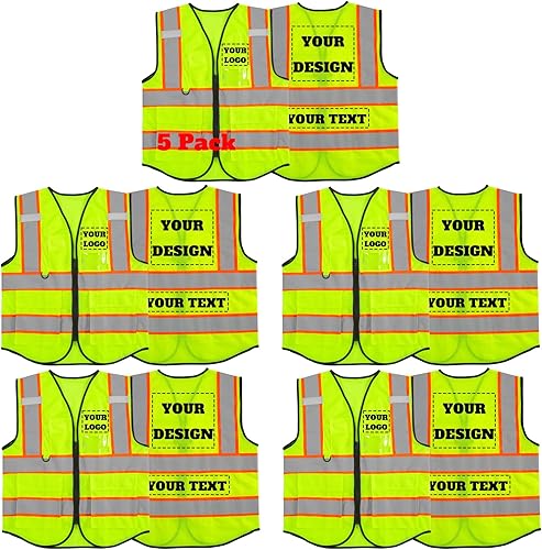 Miniatura 25 de Chaleco de seguridad reflectante de malla con logotipo personalizado con cremallera Chaleco de alta visibilidad para construcción al aire libre Ropa