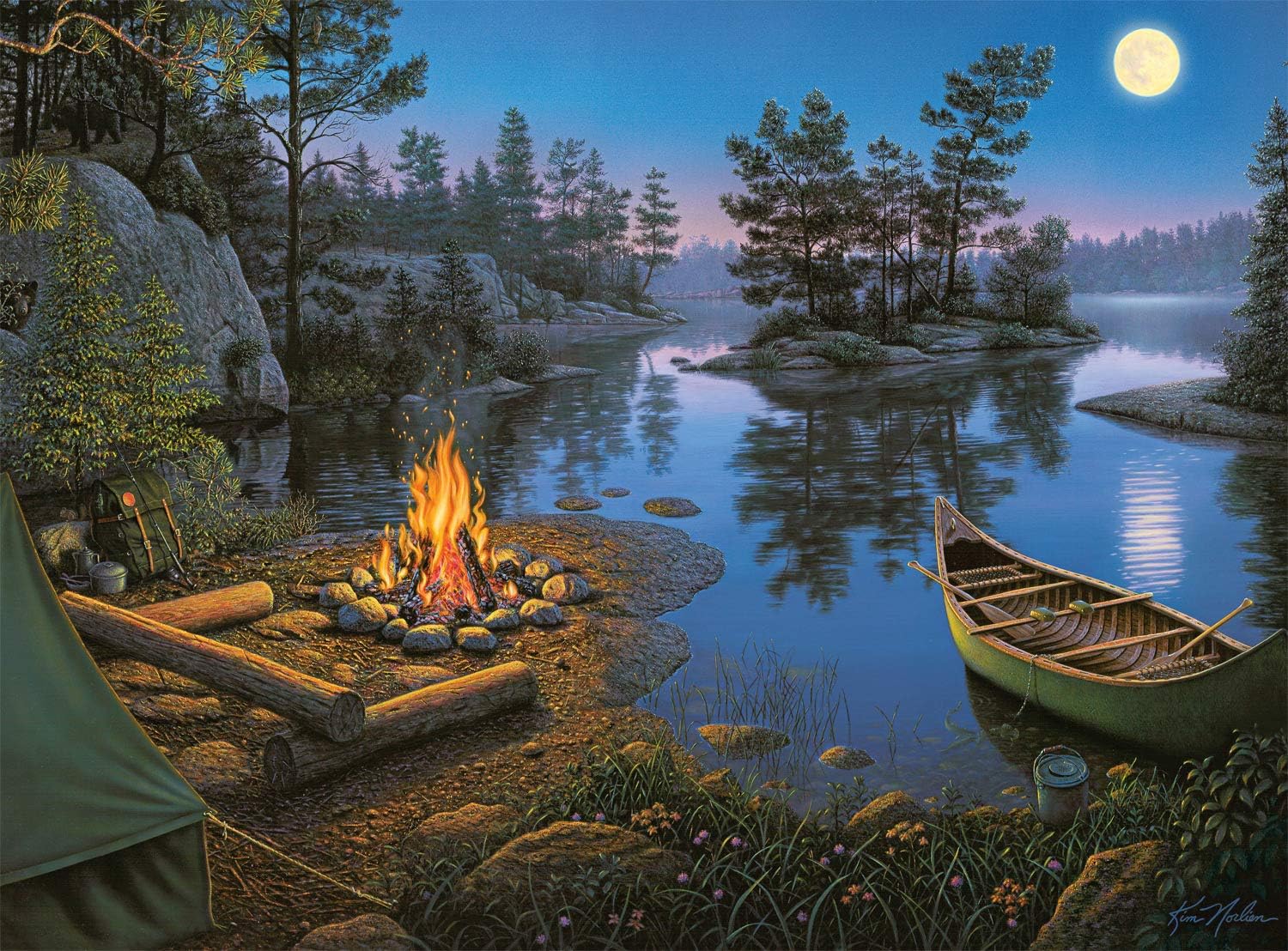 Buffalo Games - Kim Norlien - Moonlight Bay - 1000 Piece Jigsaw Puzzle, Blue