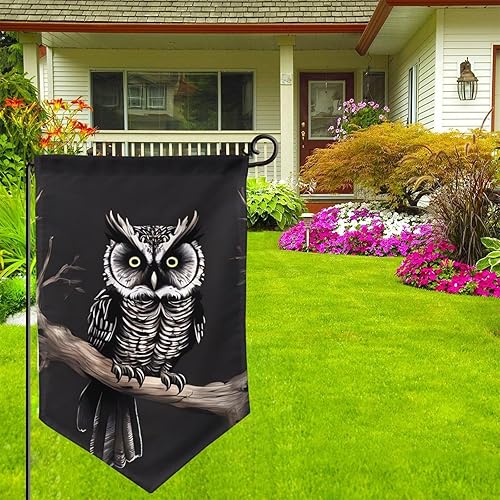 Miniatura 10 de Garden Flags 12x18 Inch Outside Winter Garden Flag Vertical Double Sided small Decorative Flag Late Night Owl Garden Yard Flag Outdoor Flag for all