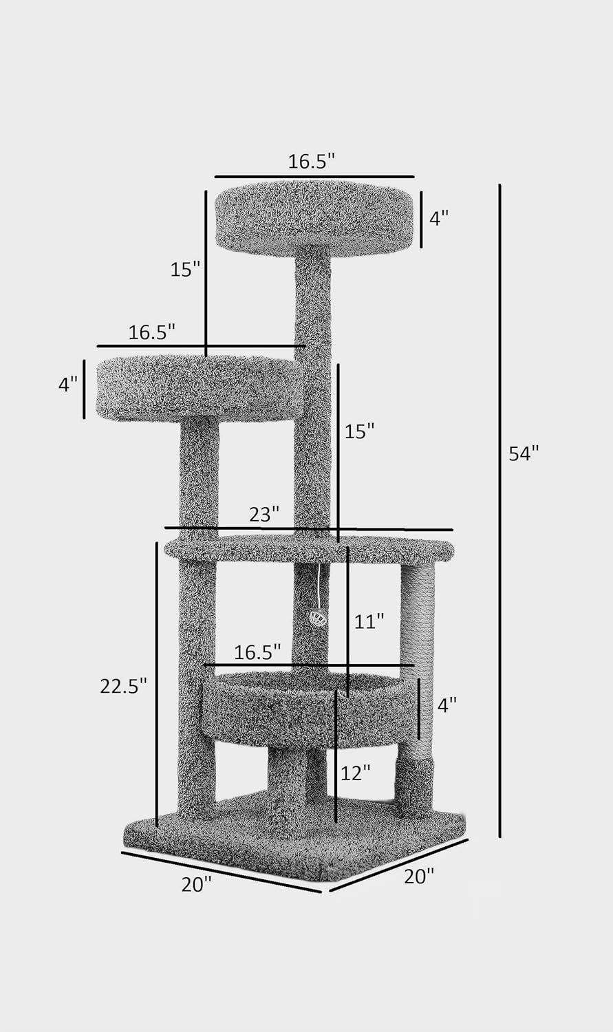 New Cat Condos Solid Wood Sturdy Cat Tower with Beds