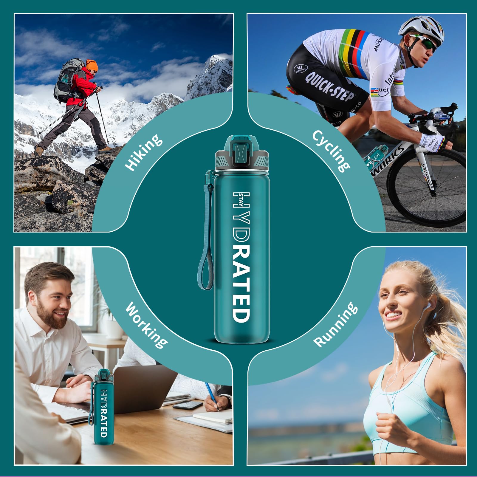 Borraccia Sportiva 2L Con Cannuccia E Cronometro - Perfetta Per Palestra, Yoga E Corsa!