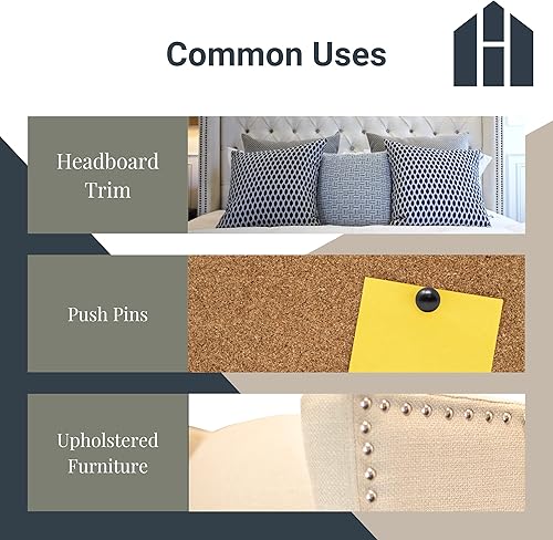 Miniatura 10 de House2Home Tachuelas de tapicería para muebles cabezales de uñas de tapicería de 716 pulgadas para tapicería de muebles uñas decorativas de oro