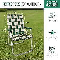 Vista 3 de Silla de césped plegable de aluminio al aire libre de Lawn Chair USA Sillas con correas resistentes para acampar, deportes, playa, jardín