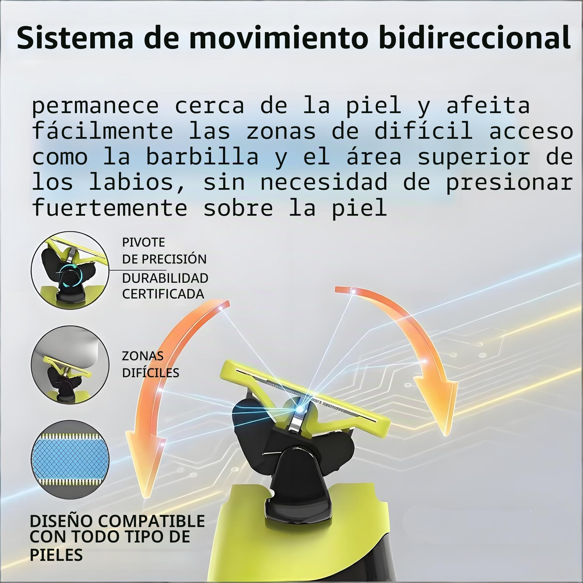Juego de 2/3/4/6 cuchillas de repuesto de acero inoxidable compatibles con todos los modelos OneBlade - Cuchillas antifricción (4)