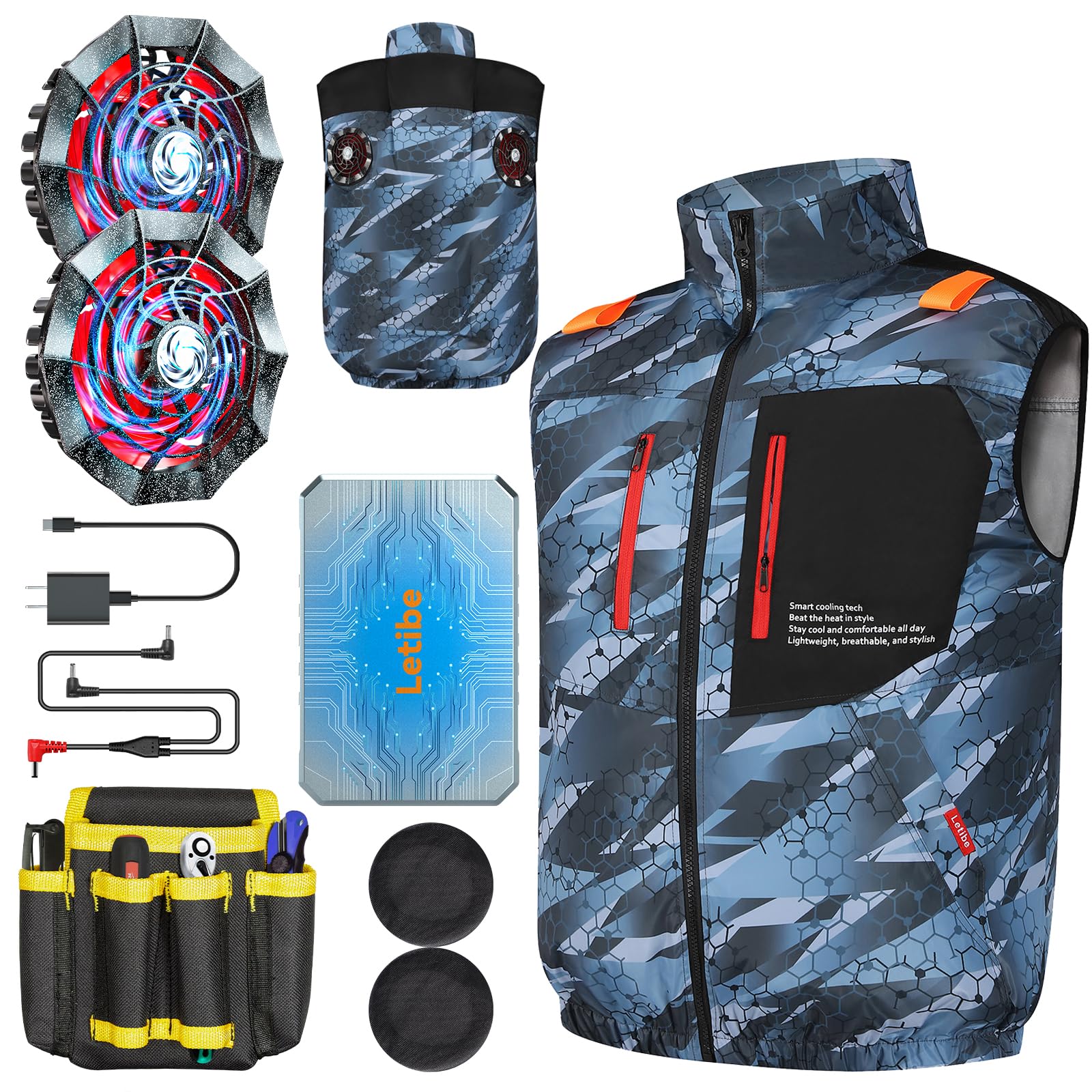 Amazon.co.jp: [KOMOAKI] ファン付き作業ベスト 最強42V