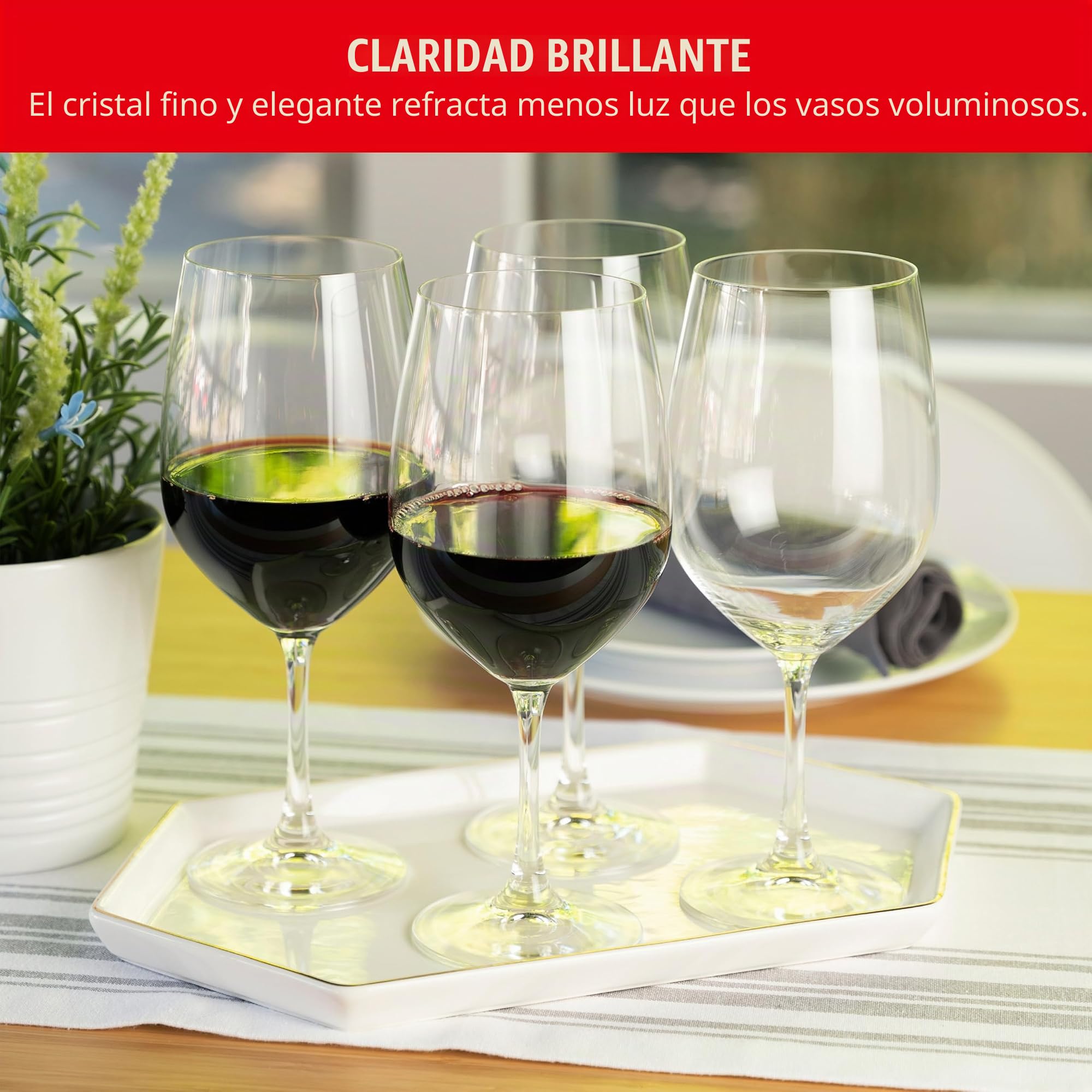 Spiegelau Vino Grande Vino Tinto Magnum, Set 4 Piezas, Copa de Vino Tinto, Copa de Vino, Cristal, 620 ml, 4510277