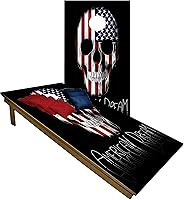 Vista 11 de BackYardGamesUSA Juego de tablas de cornhole de madera prémium hechas a mano – Serie Calavera – Hecho a mano en Estados Unidos, tamaño reglamentario
