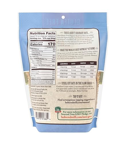 Miniatura 3 de Bob's Red Mill Avena cortada de acero orgánico sin gluten, 24 onzas (paquete de 4)