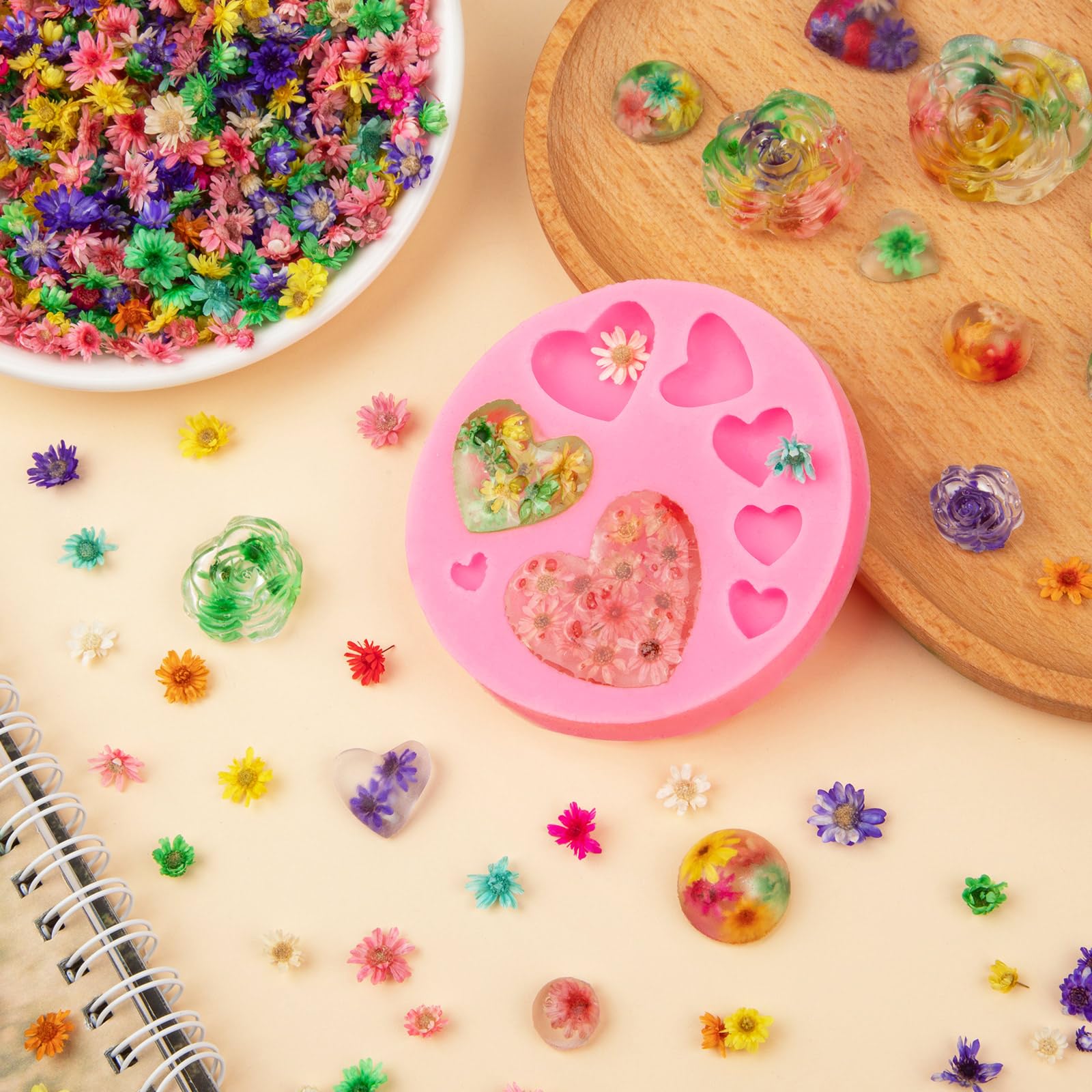 Decoración Resina Velas DIY 300 Piezas De Flores Secas Para Manualidades | Mini Flores De 5-12 Mm | Para Resina, Velas, Scrapbooking Flores Prensadas