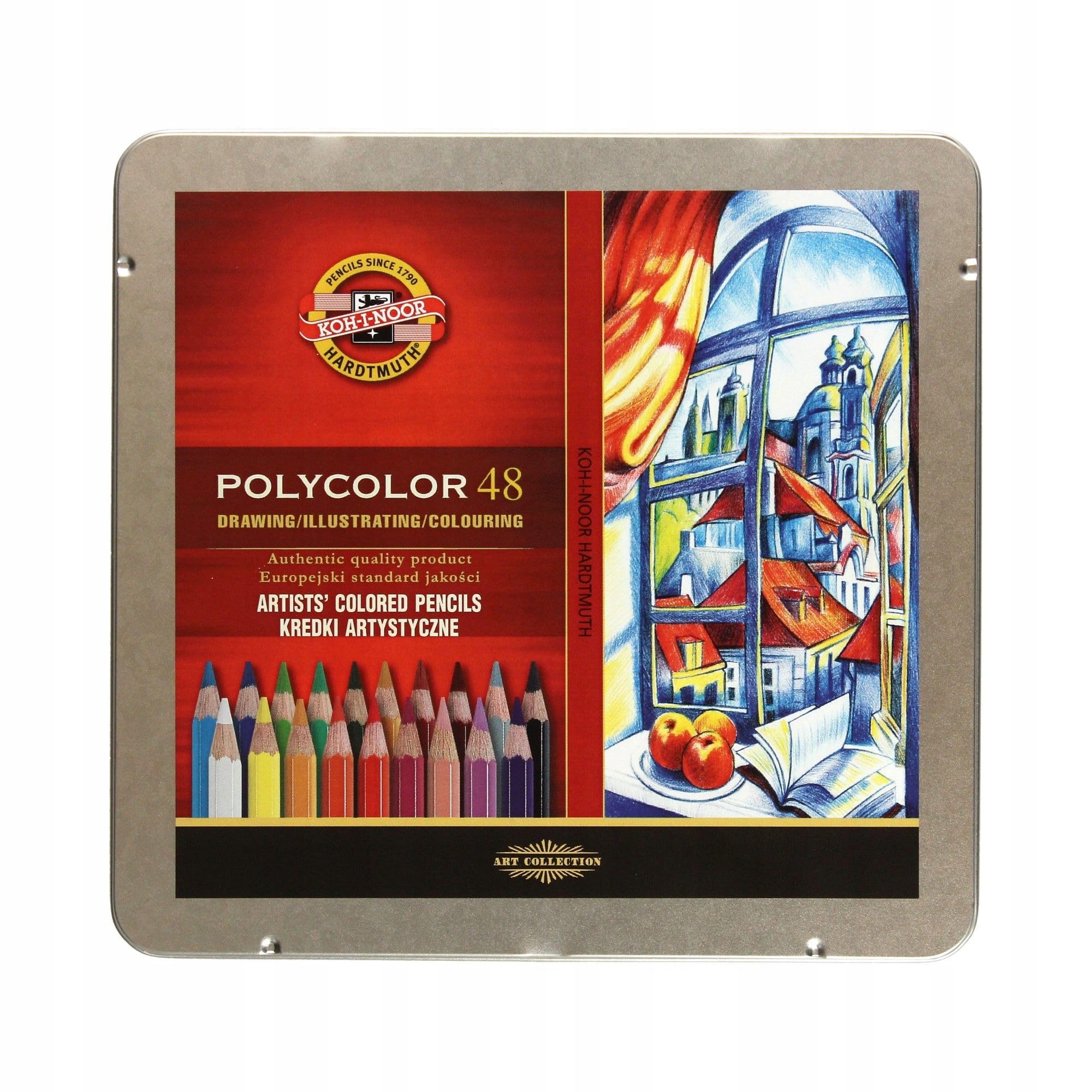 Koh-I-Noor 3826048001PL, Ast. 48 matite colorate POLYCOLOR in scatola di metallo