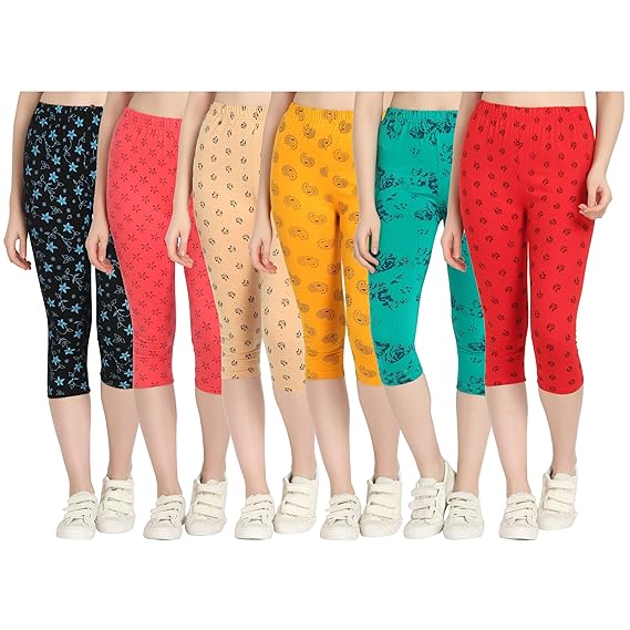 Printed Capri for Womens/Girl Pack of 6