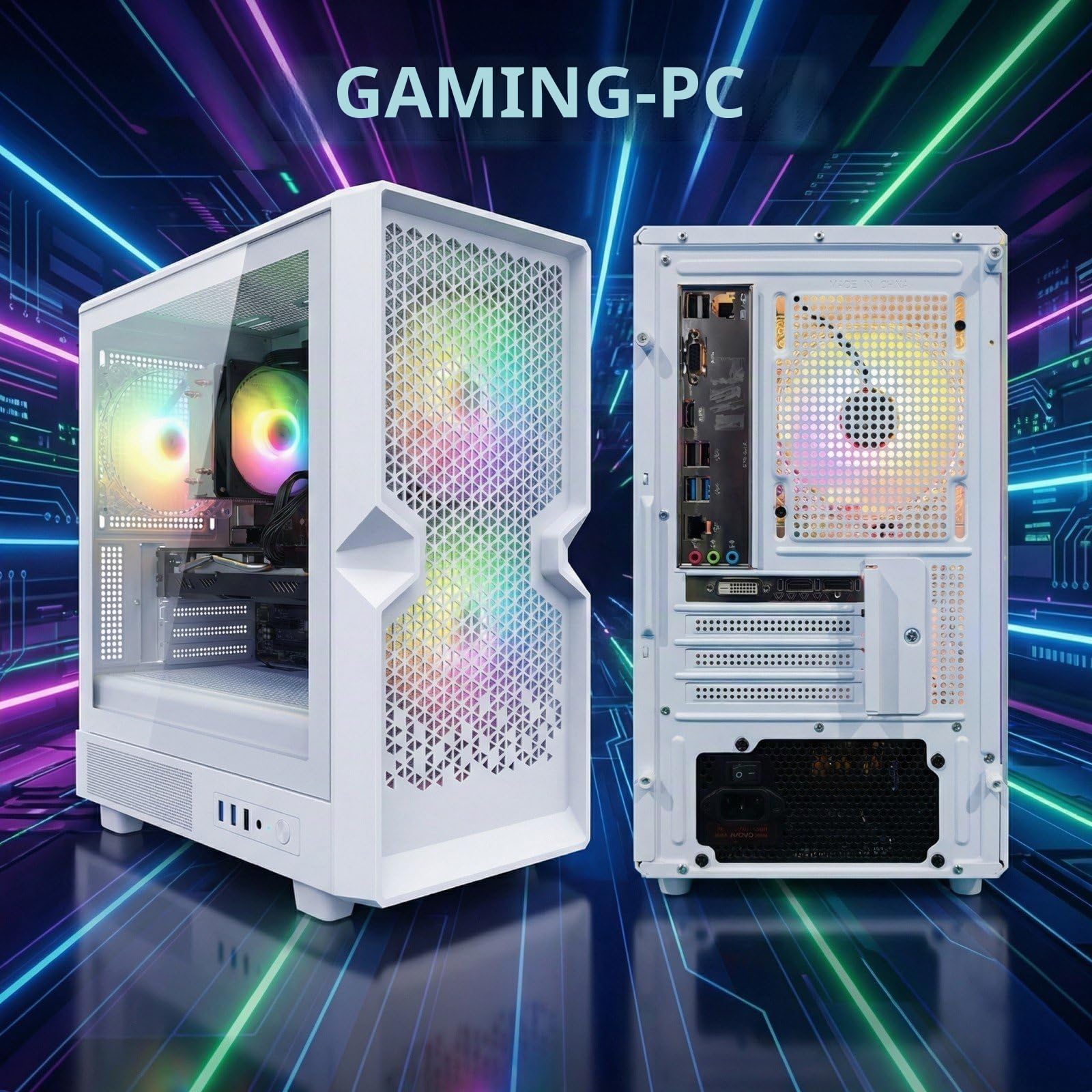 STGsivir Gaming PC, Core i7, RX 580 16G, 16G RAM, 512G SSD | Gaming Computer für Streaming,Videobearbeitung,Hausaufgaben, bis zu 3.9 GHz, WLAN, BT 5.0, 4K,HDMI,DP, Win11 Pro, ARGB